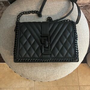 Aldo Quilted Chain-Trim Crossbody - Black
